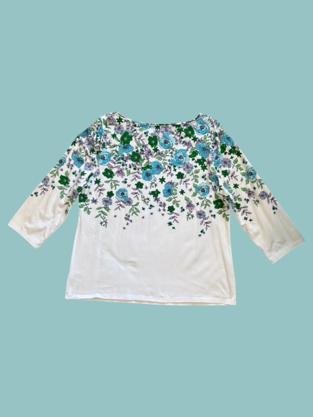 🌸 Talbots Floral Boatneck Top – Size XL – Effortless Classic Style 🌸 - Picture 4 of 6